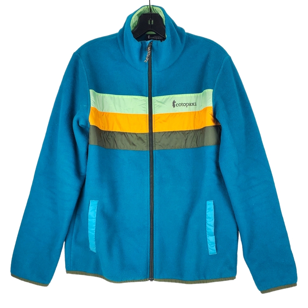 💥SOLD💥 COTOPAXI Jacket Fleece Spell Out Striped Outdoor - Picture 1 of 9